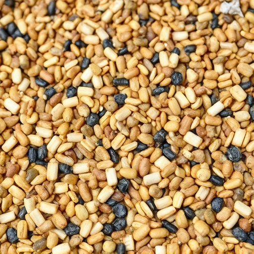 Bird seed pile with natural textures
