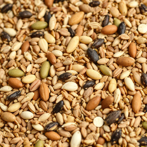 Bird seed pile with natural textures