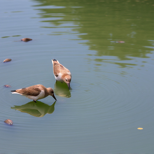 Birds drinking from fresh water bath