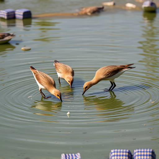 Birds drinking from fresh water bath