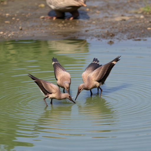 Birds drinking from fresh water bath