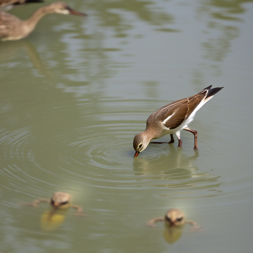 Birds drinking from fresh water bath