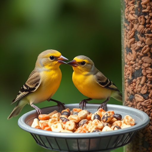 Birds enjoying high-energy suet food