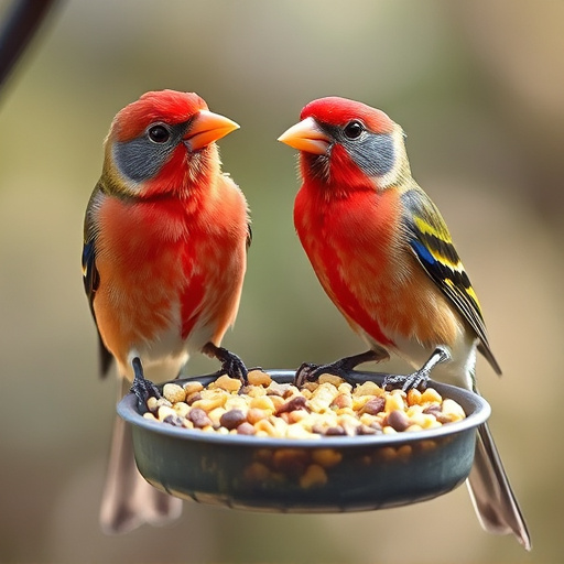 Birds enjoying high-energy suet food