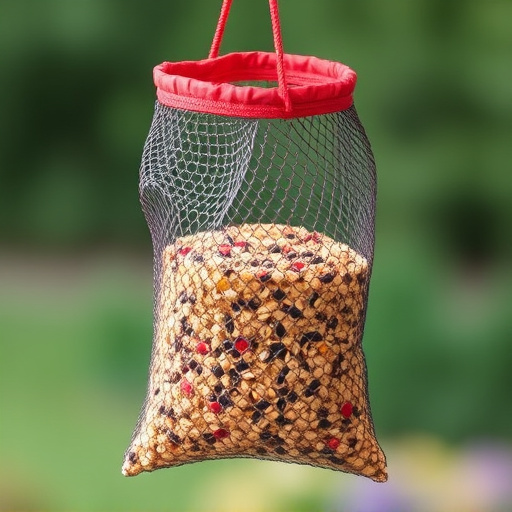 Birdseed mix in mesh feeder bag