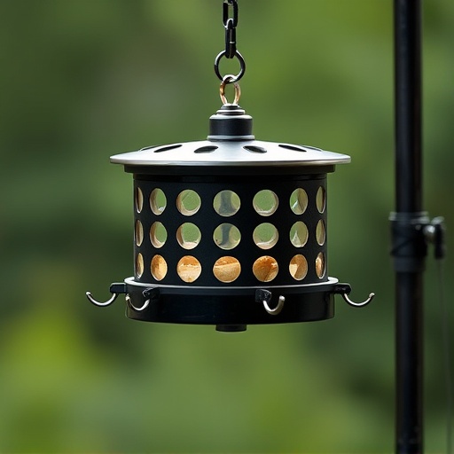 Black pole feeder with multiple hooks