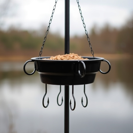 Black pole feeder with multiple hooks