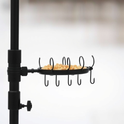 Black pole feeder with multiple hooks