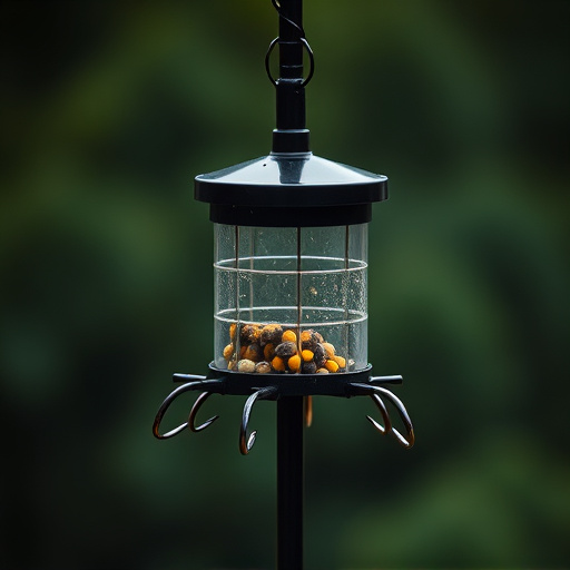 Black pole feeder with multiple hooks