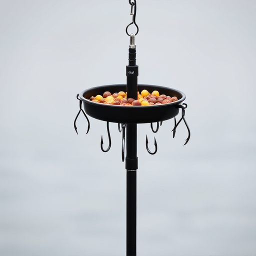 Black pole feeder with multiple hooks