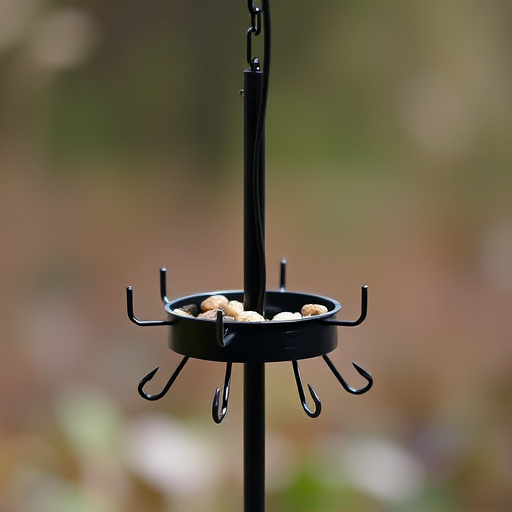 Black pole feeder with multiple hooks