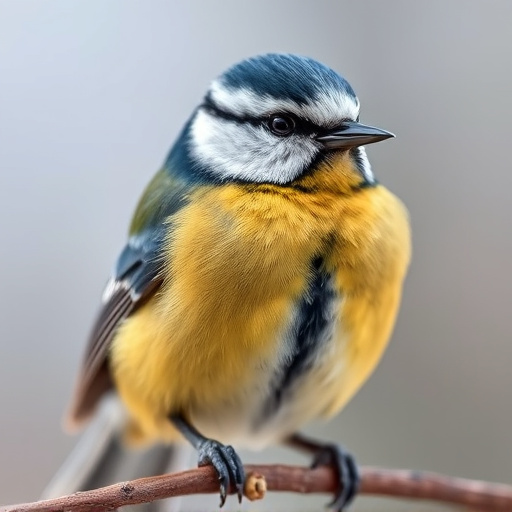 Blue tit holding seed in its beak