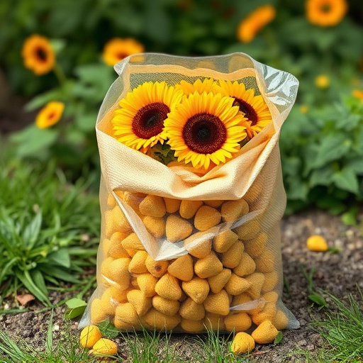 Bulk bag of sunflower hearts outdoors