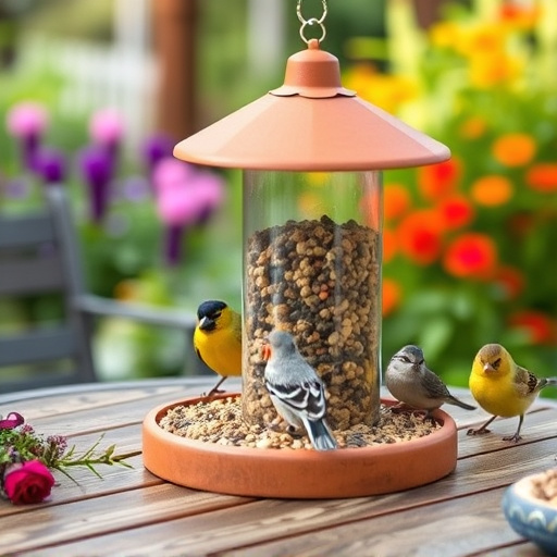 Bulk bird feed on garden table