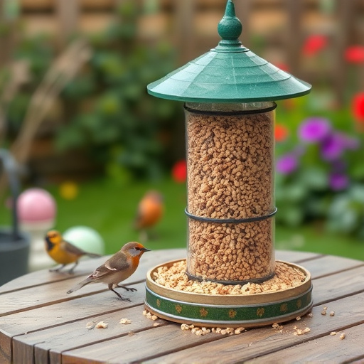Bulk bird feed on garden table