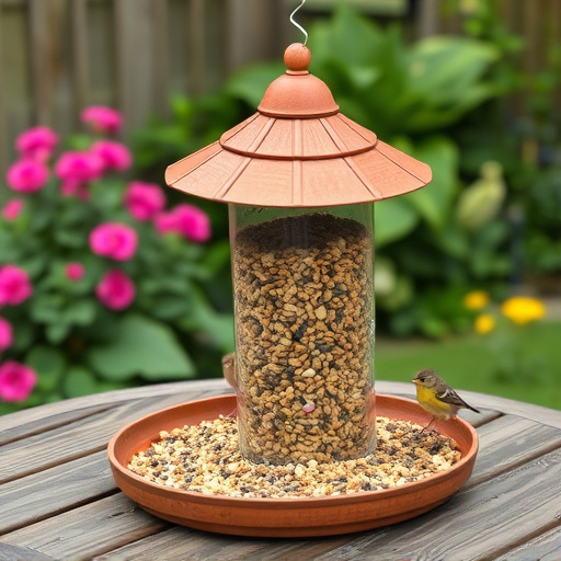 Bulk bird feed on garden table