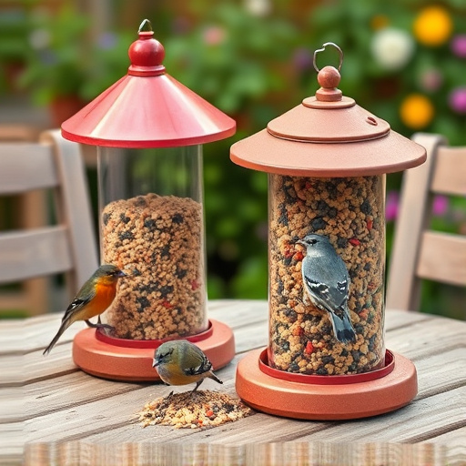 Bulk bird feed on garden table