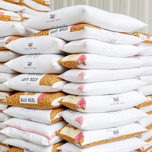 Bulk bird seed bags stacked neatly