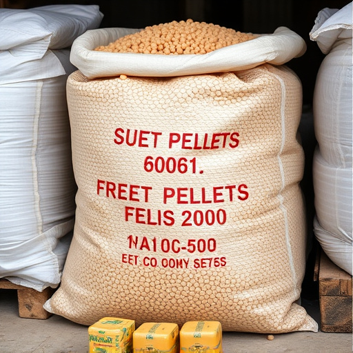 Bulk supply of suet pellets in sack