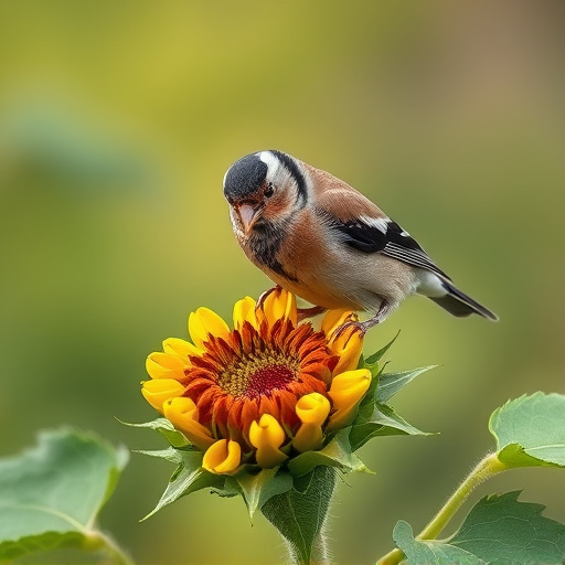 Chaffinch feeding on sunflower hearts