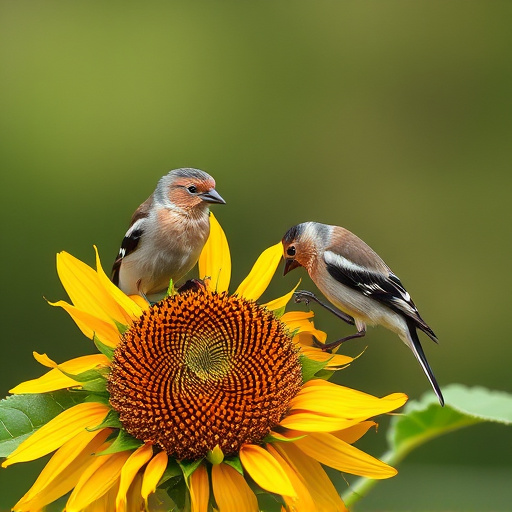 Chaffinch feeding on sunflower hearts