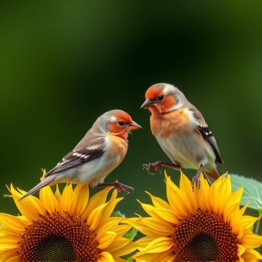 Chaffinch feeding on sunflower hearts