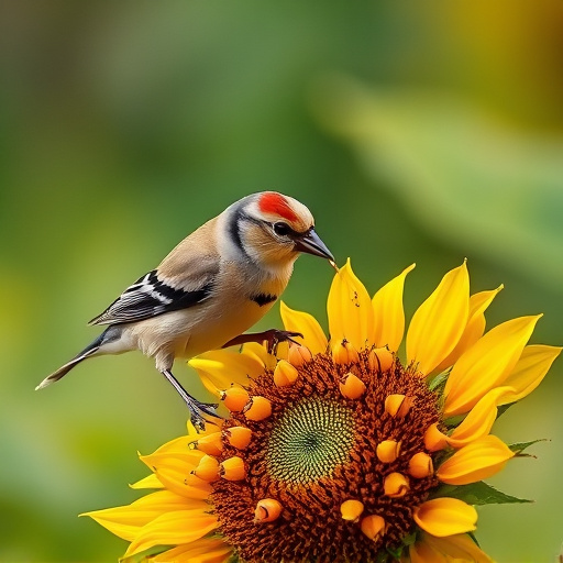 Chaffinch feeding on sunflower hearts