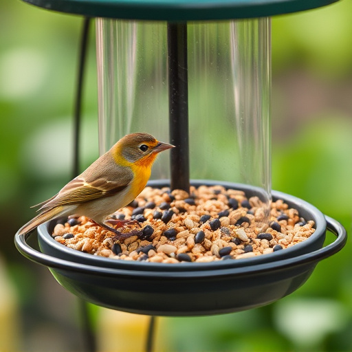 Clean bird feeder filled with seed mix