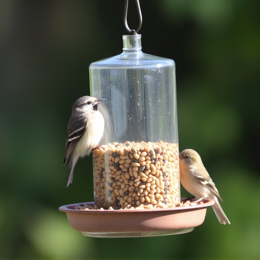 Clean bird feeder filled with seed mix