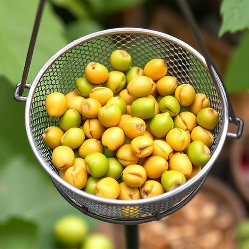 Clean sunflower hearts in metal mesh feeder