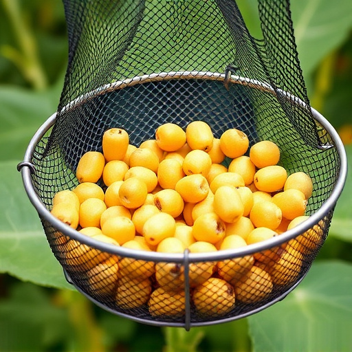 Clean sunflower hearts in metal mesh feeder