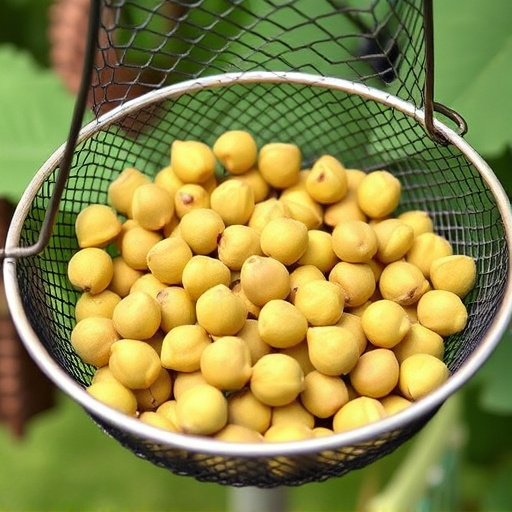 Clean sunflower hearts in metal mesh feeder