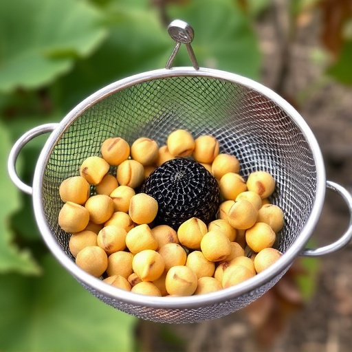 Clean sunflower hearts in metal mesh feeder
