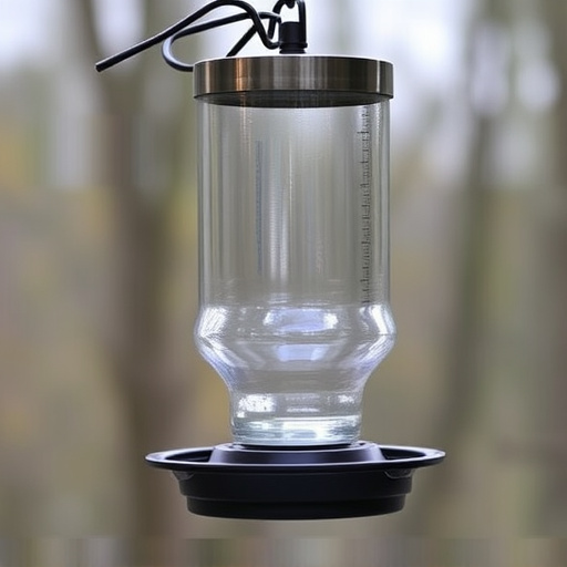Clever baffle installed above hanging feeder