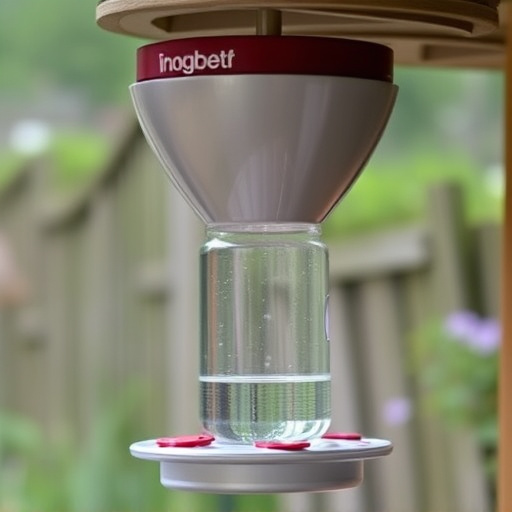 Clever baffle installed above hanging feeder