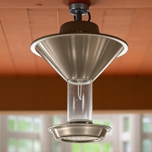 Clever baffle installed above hanging feeder