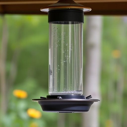 Clever baffle installed above hanging feeder