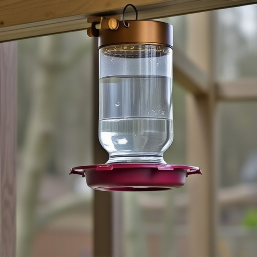 Clever baffle installed above hanging feeder