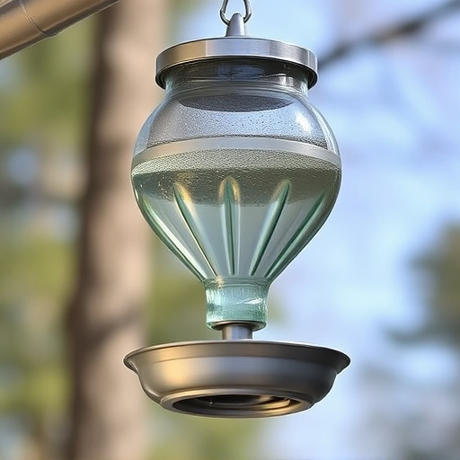 Clever baffle installed above hanging feeder