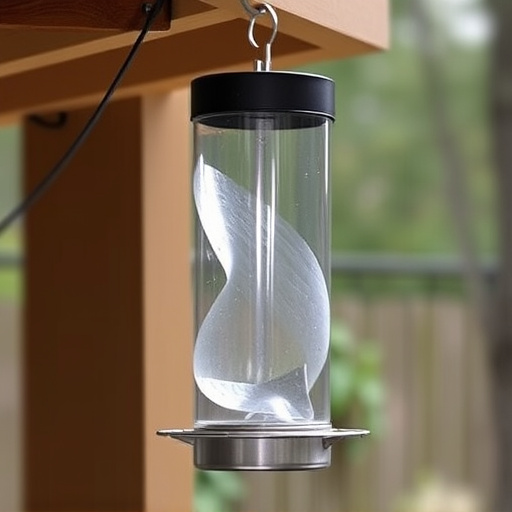 Clever baffle installed above hanging feeder
