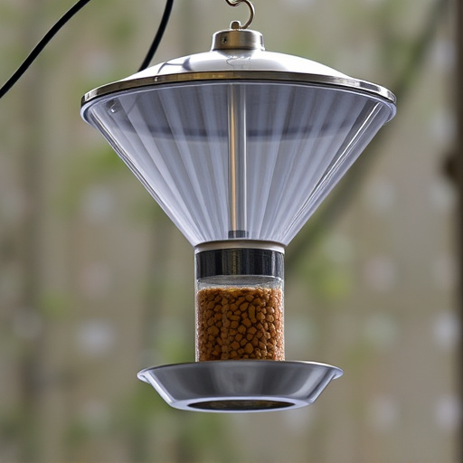 Clever baffle installed above hanging feeder