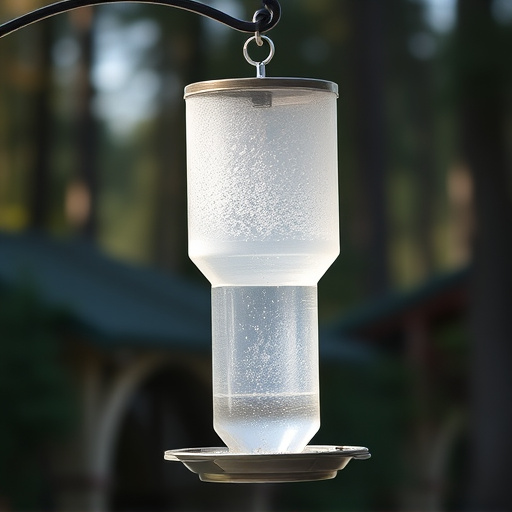 Clever baffle installed above hanging feeder