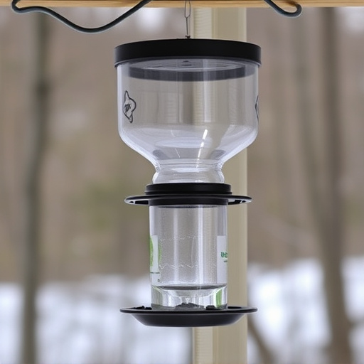 Clever baffle installed above hanging feeder
