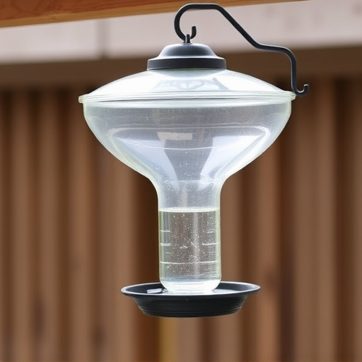 Clever baffle installed above hanging feeder