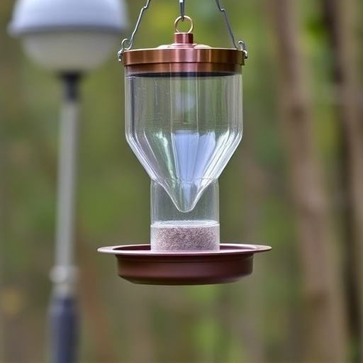 Clever baffle installed above hanging feeder