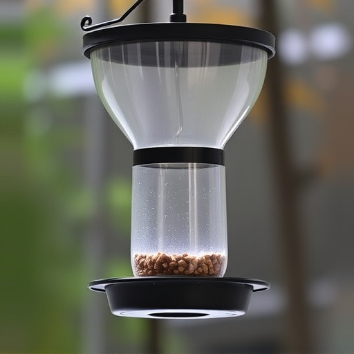 Clever baffle installed above hanging feeder
