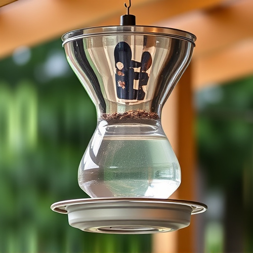 Clever baffle installed above hanging feeder
