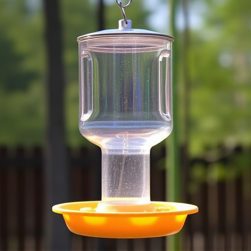 Clever baffle installed above hanging feeder