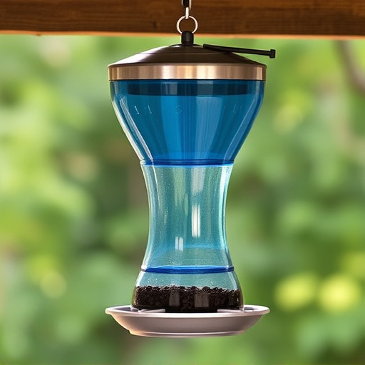 Clever baffle installed above hanging feeder