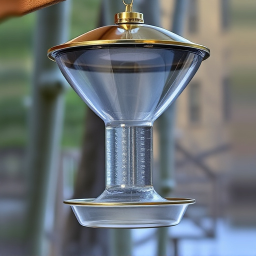 Clever baffle installed above hanging feeder